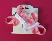 Butterfly Hair Clip Set - Pink and White