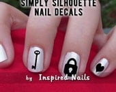 Key to My Heart Nail Decals Black and Clear Simply Silhouette by Inspired Nails