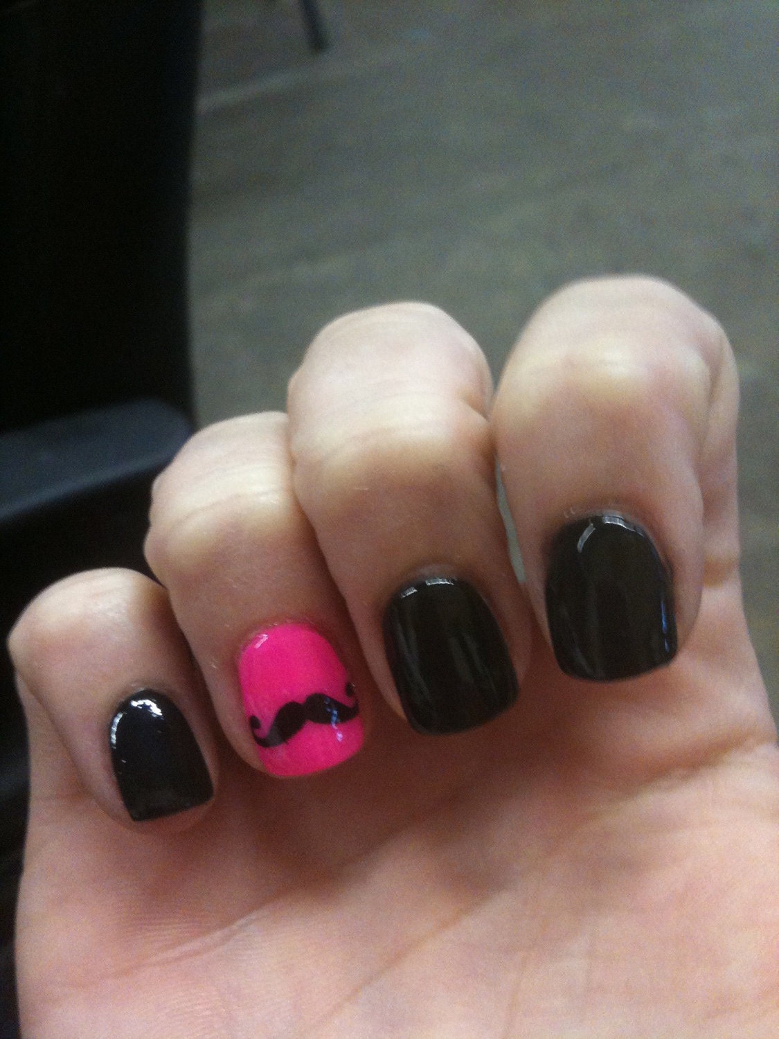 Mustache Nail Decals Black and Clear Simply Silhouette by Inspired Nails