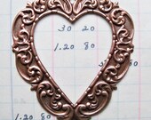 Large heart pendant cutout, copper plated