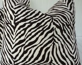Brown Zebra Pillow - 18 x 18 inch OR 16 x 16 inch Throw Pillow - Brown Zebra Print/Animal Print Pillow