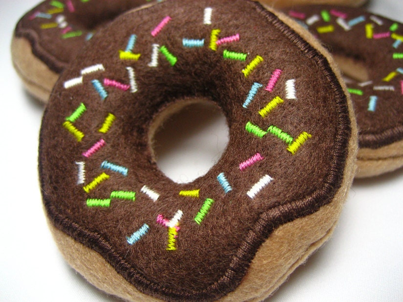 Chocolate Frosted Donuts with Sprinkles Catnip Cat Toy