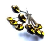 Yellow Earrings - Art Deco Jewelry, Vintage Swarovski Crystals