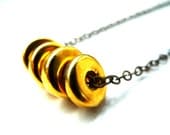 24k Gold Necklace - Ceramic Jewelry, Mykonos Beads