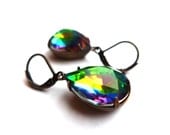 Colorful Earrings - Rainbow Jewelry, Vitrail Crystals