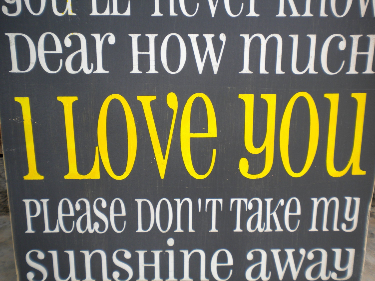 You are my Sunshine - hand painted shabby chic subway art tyopography sign