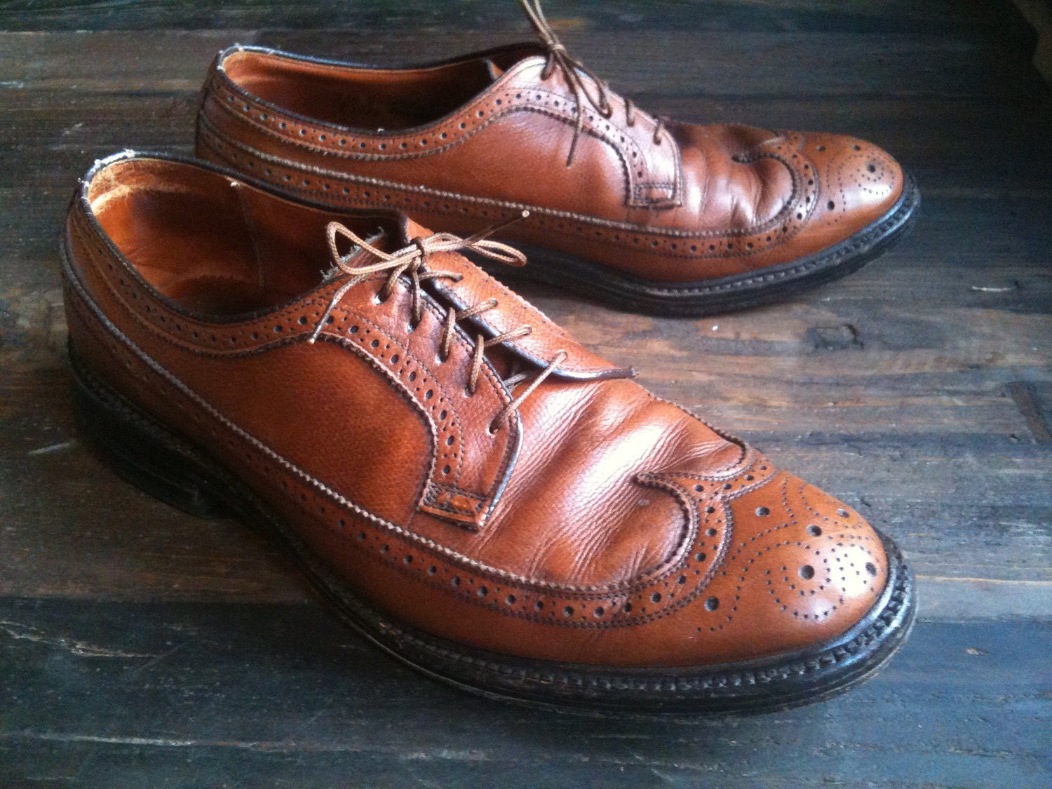 Vintage Wingtip Shoes, Size 11 1/2