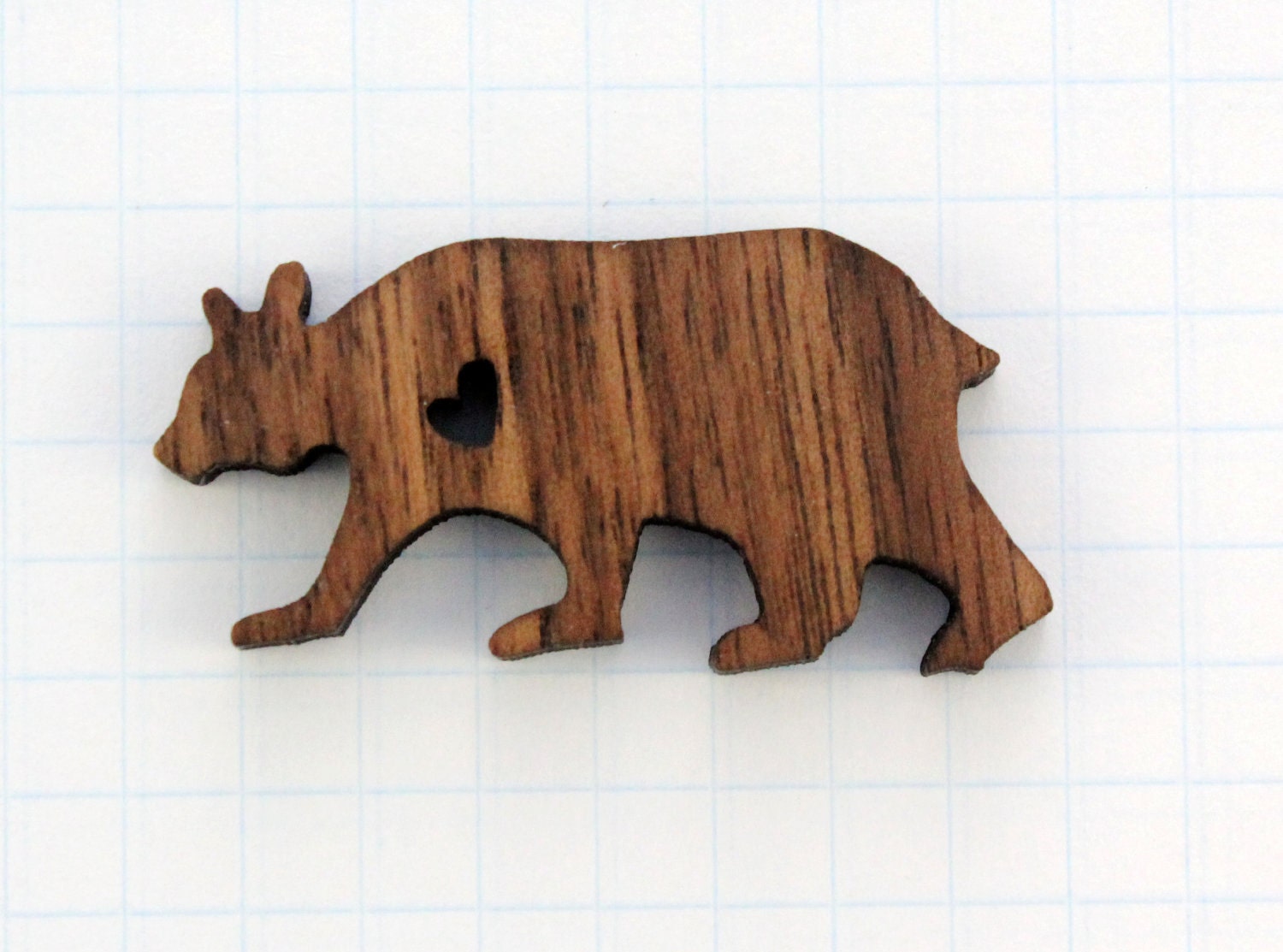 Brown Bear Brooch - Walnut
