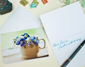 Flower Photography - Violets in a Cup - Blank Card