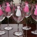 12 Personalized Bridesmaid Wine Glasses with Strapless Gown