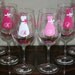 12 Personalized Bridesmaid Wine Glasses with Strapless Gown