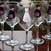 12 Personalized Bridesmaid Wine Glasses with Strapless Gown