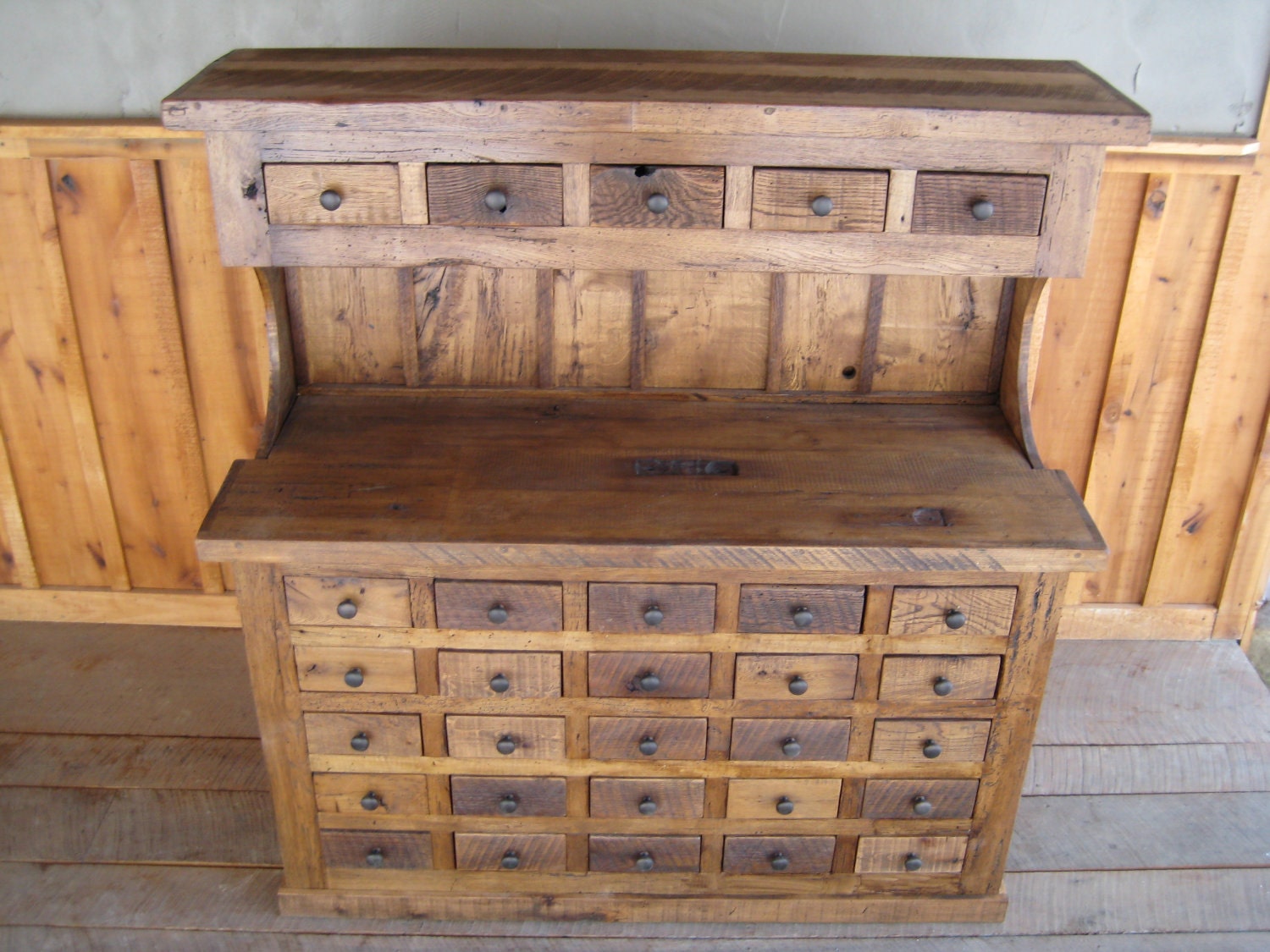 Reclaimed Chestnut Multi-Drawer Hutch