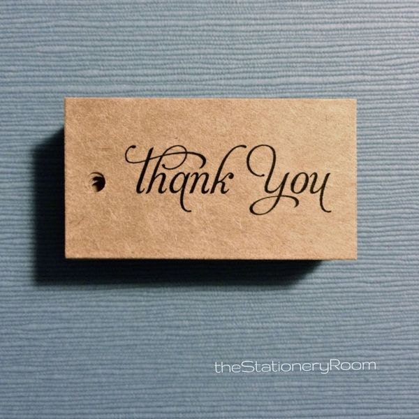 Mini Kraft Paper THANK YOU Gift Tags - set of 48