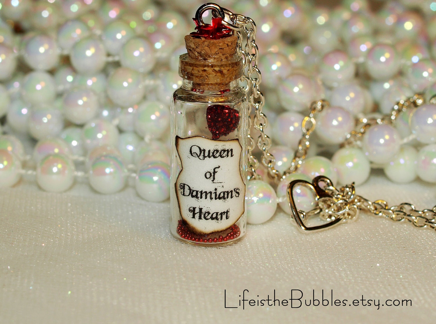 Queen of HIS Heart Necklace Personalize Name of Your Choice Whimsical Disney Wedding Anniversary Engagement Gift Alice in Wonderland