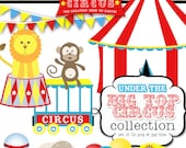 INSTANT DOWNLOAD under the bigtop circus digital clipart collection