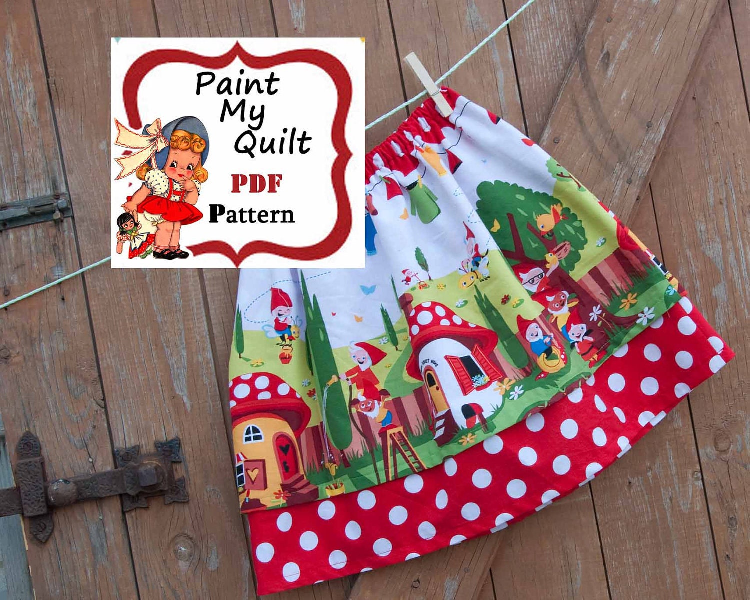 Girls Skirt Pattern PDF tutorial . INSTANT DOWNLOAD Easy Sewing Tutorial pdf E-Pattern skirt sizes 6m through to 10 years "Ruby Skirt"