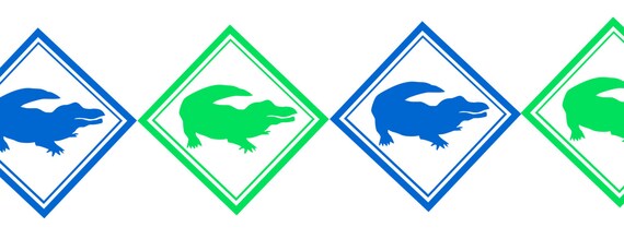 Blue & Green Printable Alligator Banner Il_570xn