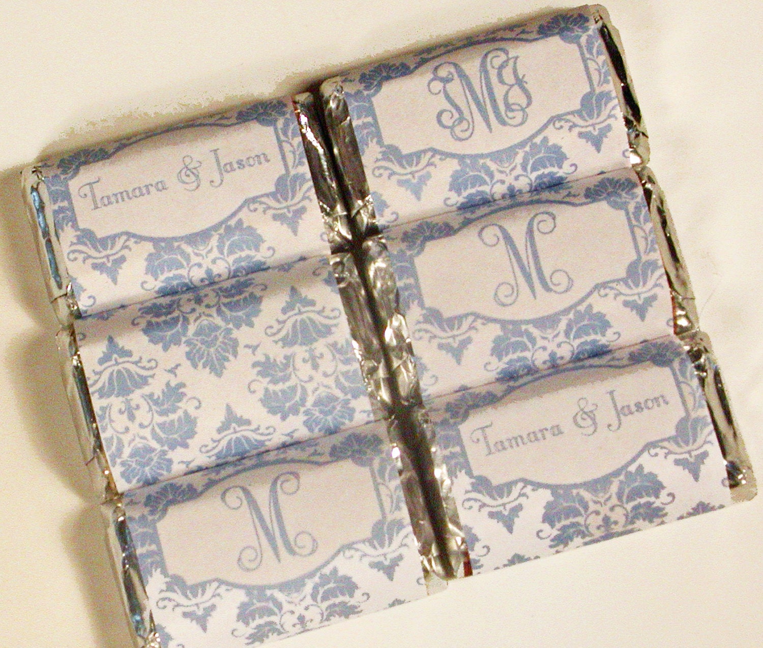 Personalized Damask Wedding Mini Candy Bar Wrappers Il_570xn