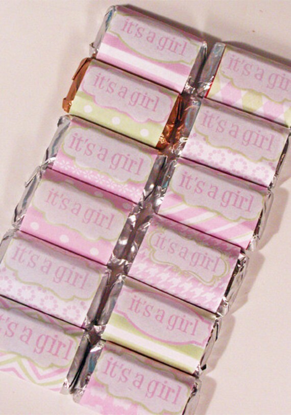 It's a Girl Mini Candy Bar Wrappers Il_570xn