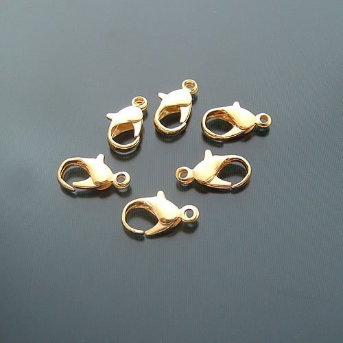 100pcs Gold Plated Iron Lobster Claw Clasp Lobster Clasp 12X5mm T16R702