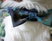 Blue Watercolor Bow Tie for Small to Medium Size Dog