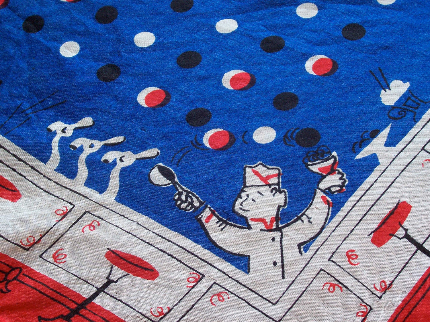 Vintage soda fountain red white and blue scarf