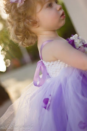Purple Flower Girl Dress