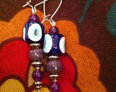 Very Berry Evil Eye Dangle Earrings