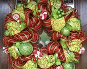 Deluxe Deco Mesh WHIMSICAL CHRISTMAS WREATH 24"