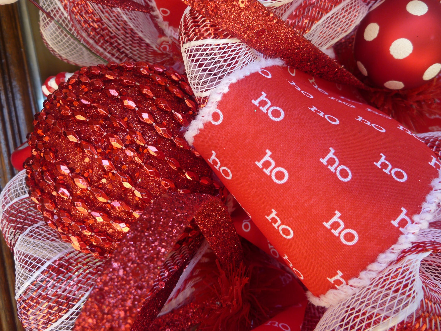 RED and WHITE CANDY Cane Christmas Wreath