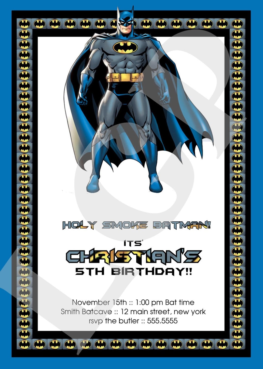 Batman Birthday Invitation Wording