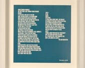 My Favourite Lines Print - Small Mounted