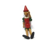 Vintage Pinocchio italian wood figure - BibisVintage