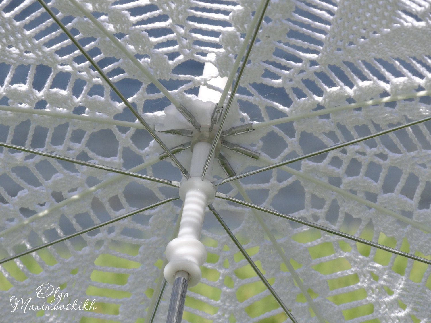 Wedding crochet umbrella 32''. Parasol. Brand-New.