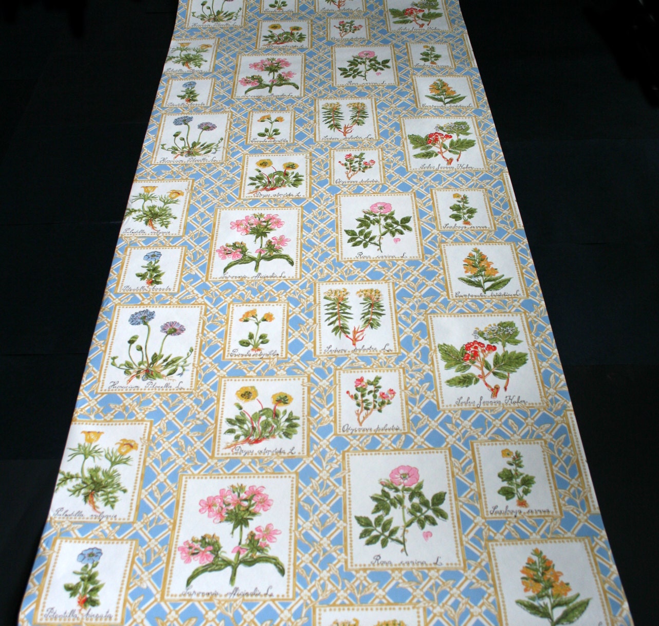 Vintage 1960s Wallpaper-Latin Botanical names-Schumacher- by the yard