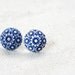 Blue and White Vintage Stud Earrings 10mm