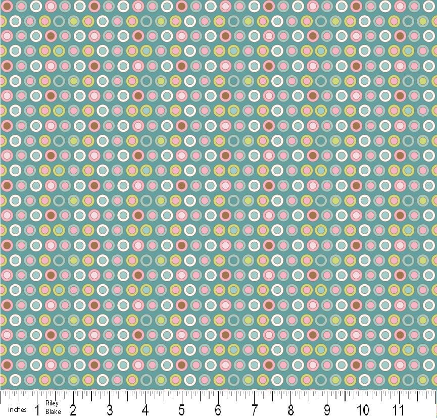 Penny Lane by Deena Rutter for Riley Blake, Circles Blue, SKU C7104, 1 yd