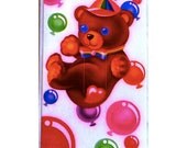 Rare Vintage Lisa Frank Floating Bear and Balloons Lightswitch Cover Sticker 80's