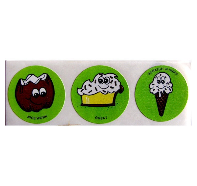 Vintage CTP Scratch and Sniff Coconut Pie Ice Cream Stickers 80's