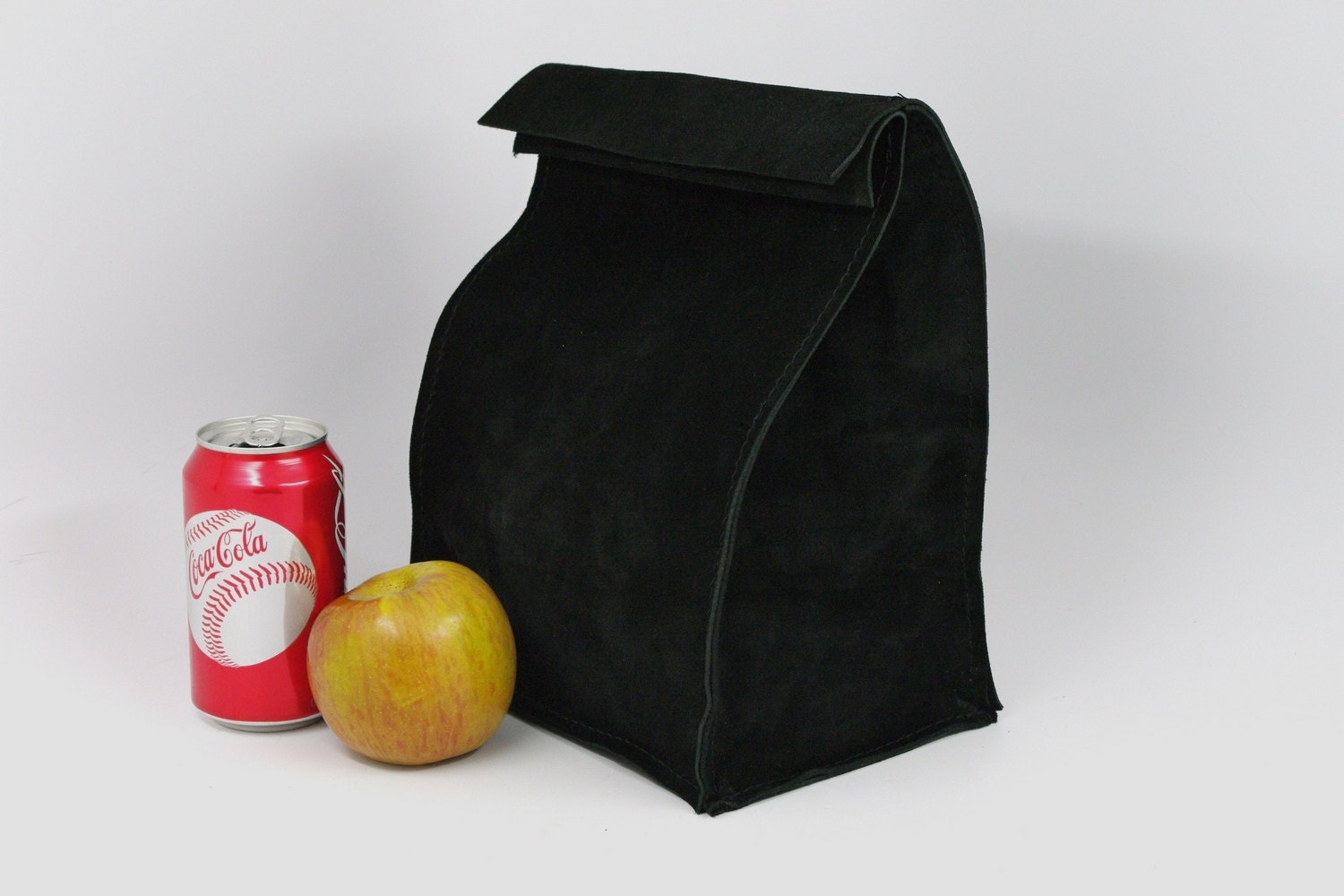 Leather Lunch Bag - Large - Black -      It's fun, it's leather, it's a great conversation starter