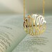 Monogram Necklace 1.25inch Sterling silver Personalized Necklace-Gold Tone