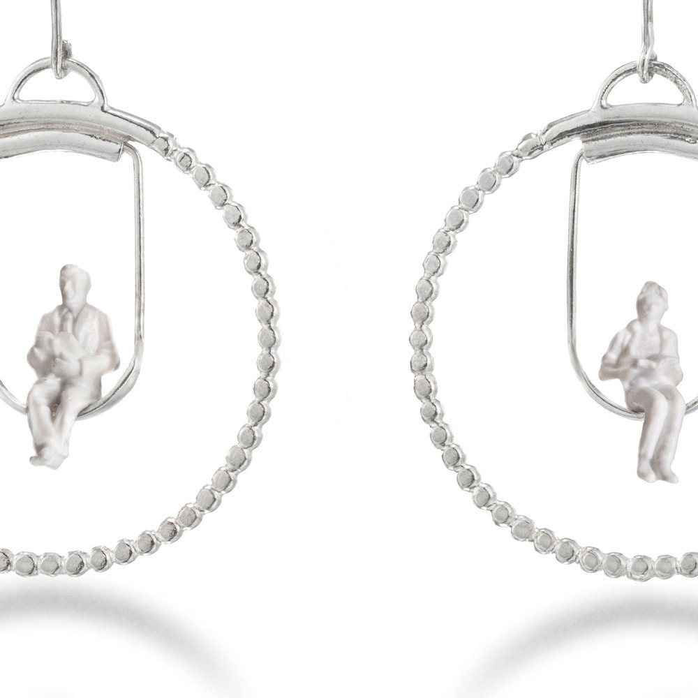 Silver Dangle Earring- "Swing Sling"