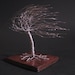 Wire Tree Sculpture of Windswept Silver Willow with FREE Shipping
