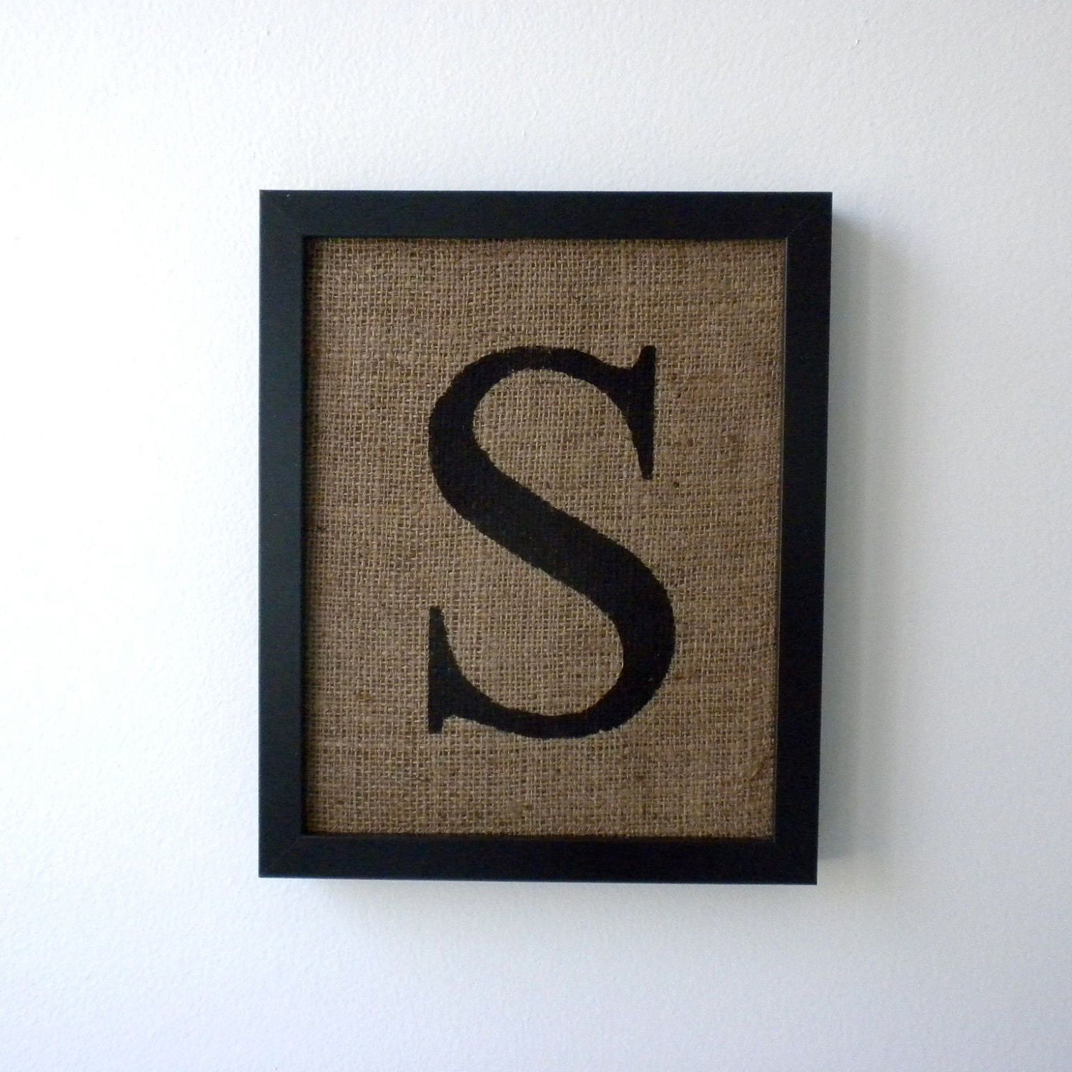 Letter S - burlap wall decor, alphabet art, monogram
