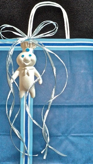 Handmade Gift Bag with Retro Doughboy on Blue
