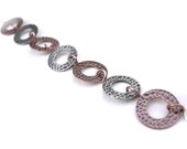 Copper bracelet, Round copper bracelet, linked metal copper bracelet