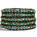 5 wrap bracelet, blue turquoise wrap bracelet,  gold wrap bracelet, brown  bracelet, blue bracelet, gold bracelet