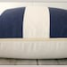 Vertical Stripe White/Navy Blue Pillow Cover / 20x20 / Free S&H