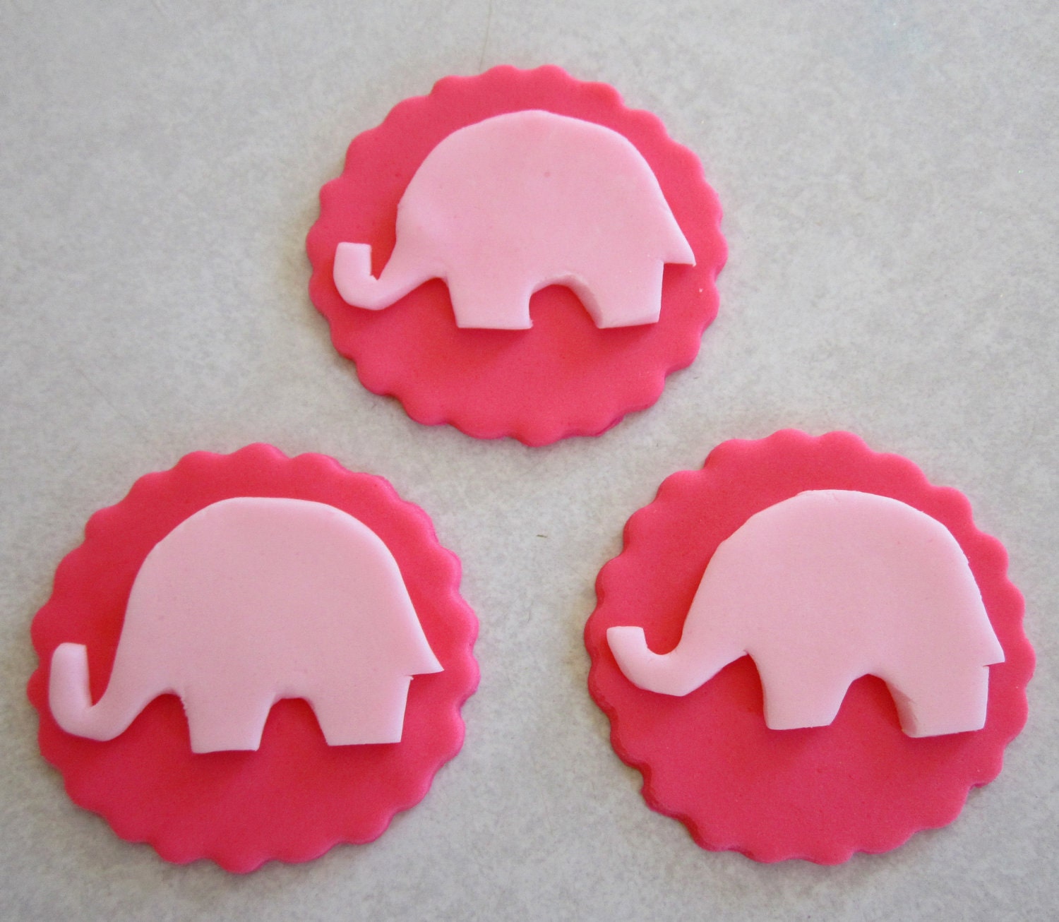 PInk Elephant Silhouette Toppers - 1 Dozen Il_170x135